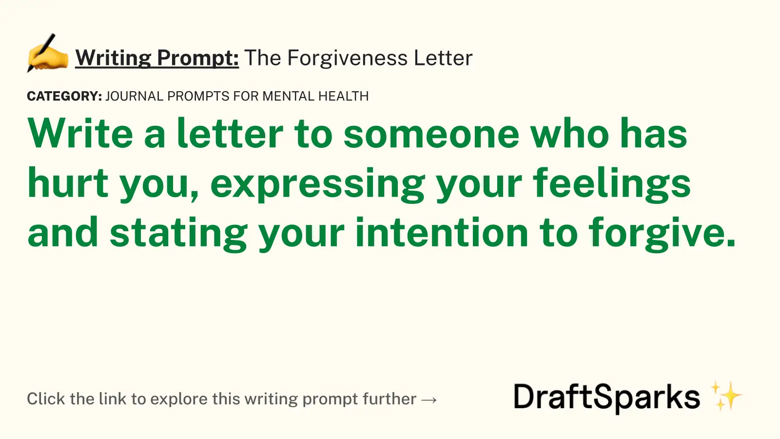 The Forgiveness Letter