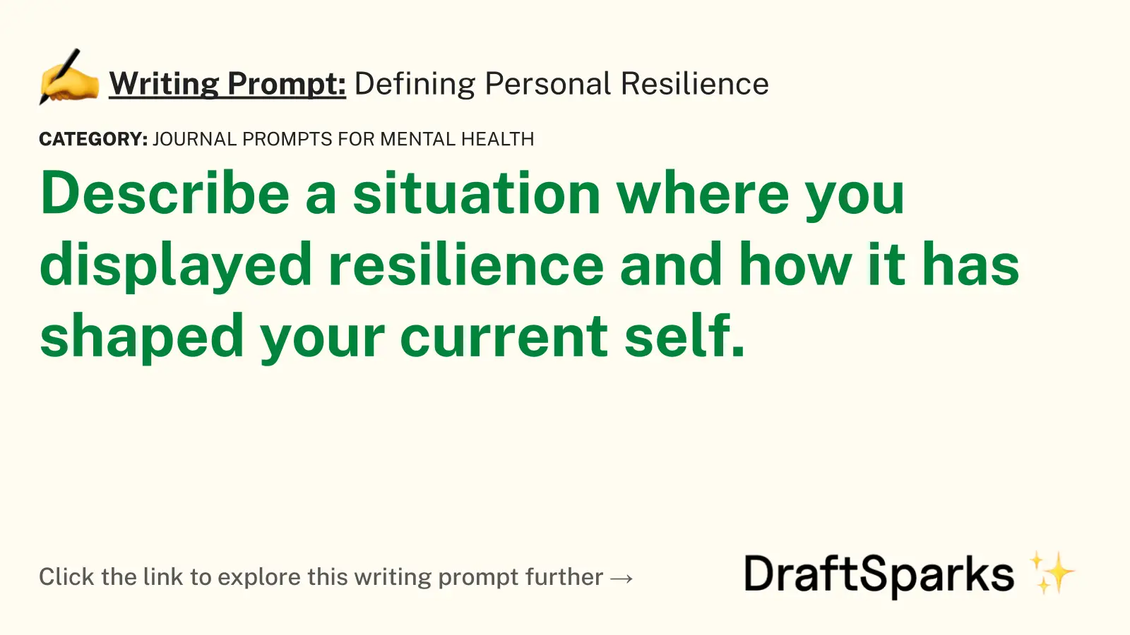 Defining Personal Resilience