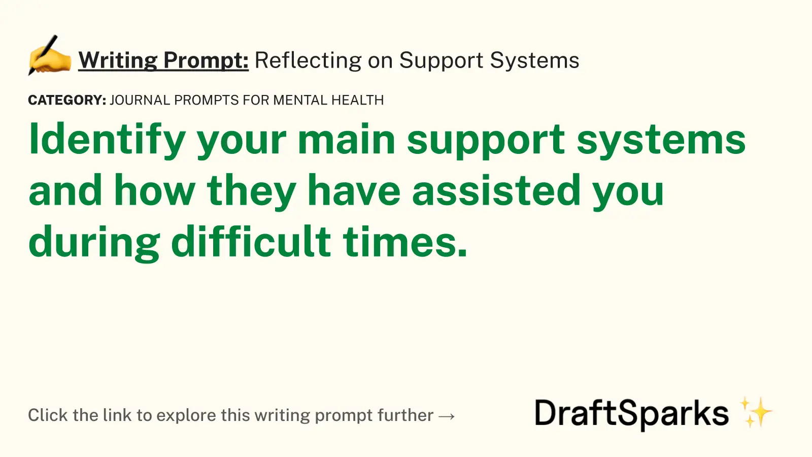 Reflecting on Support Systems