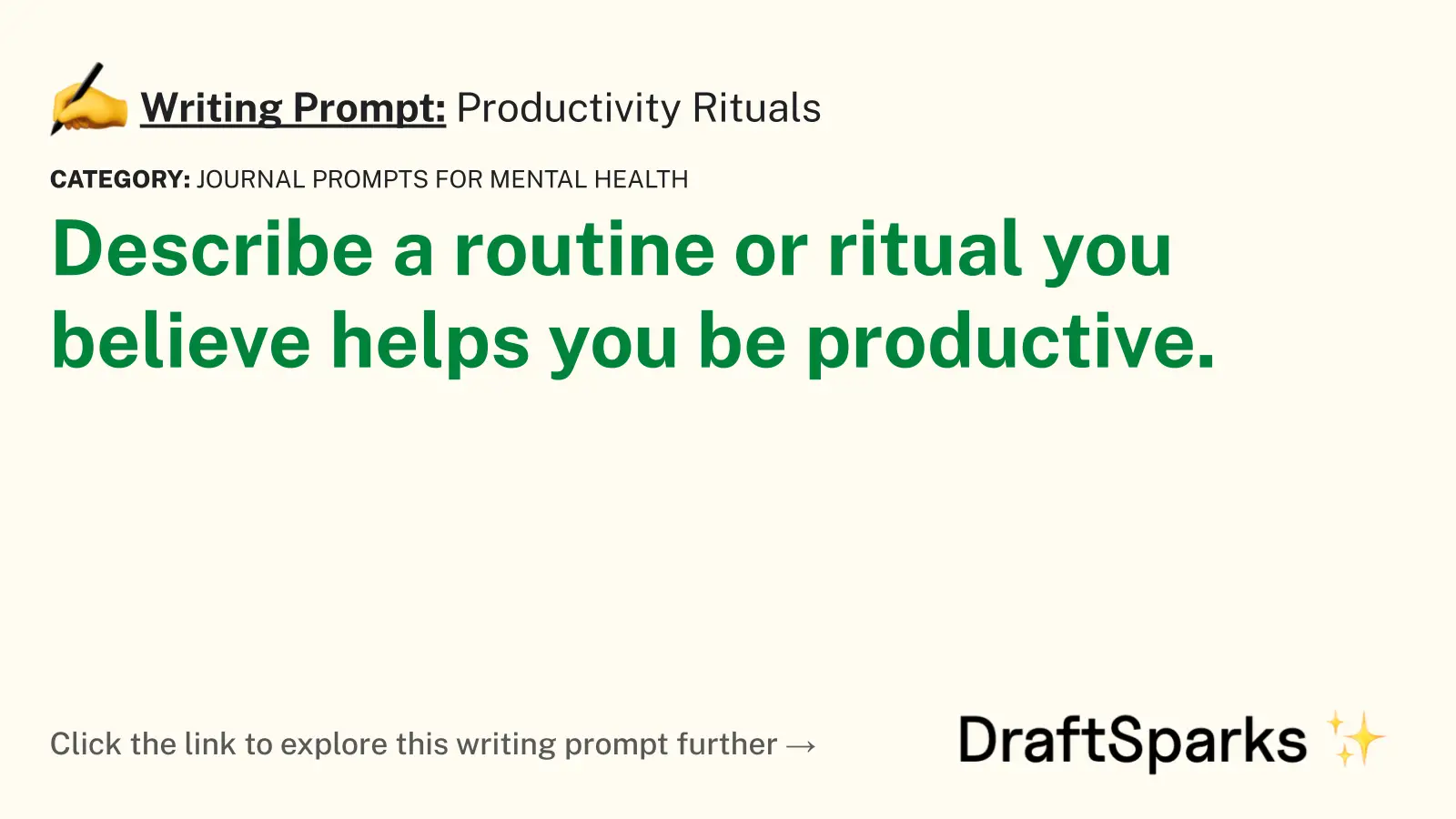 Productivity Rituals