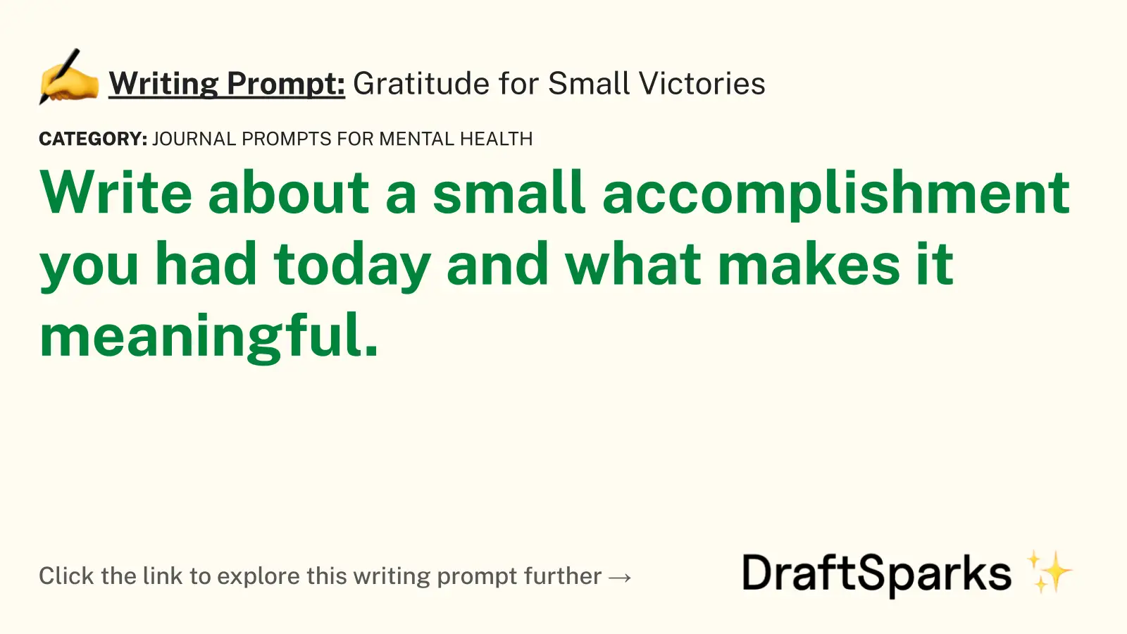 Gratitude for Small Victories