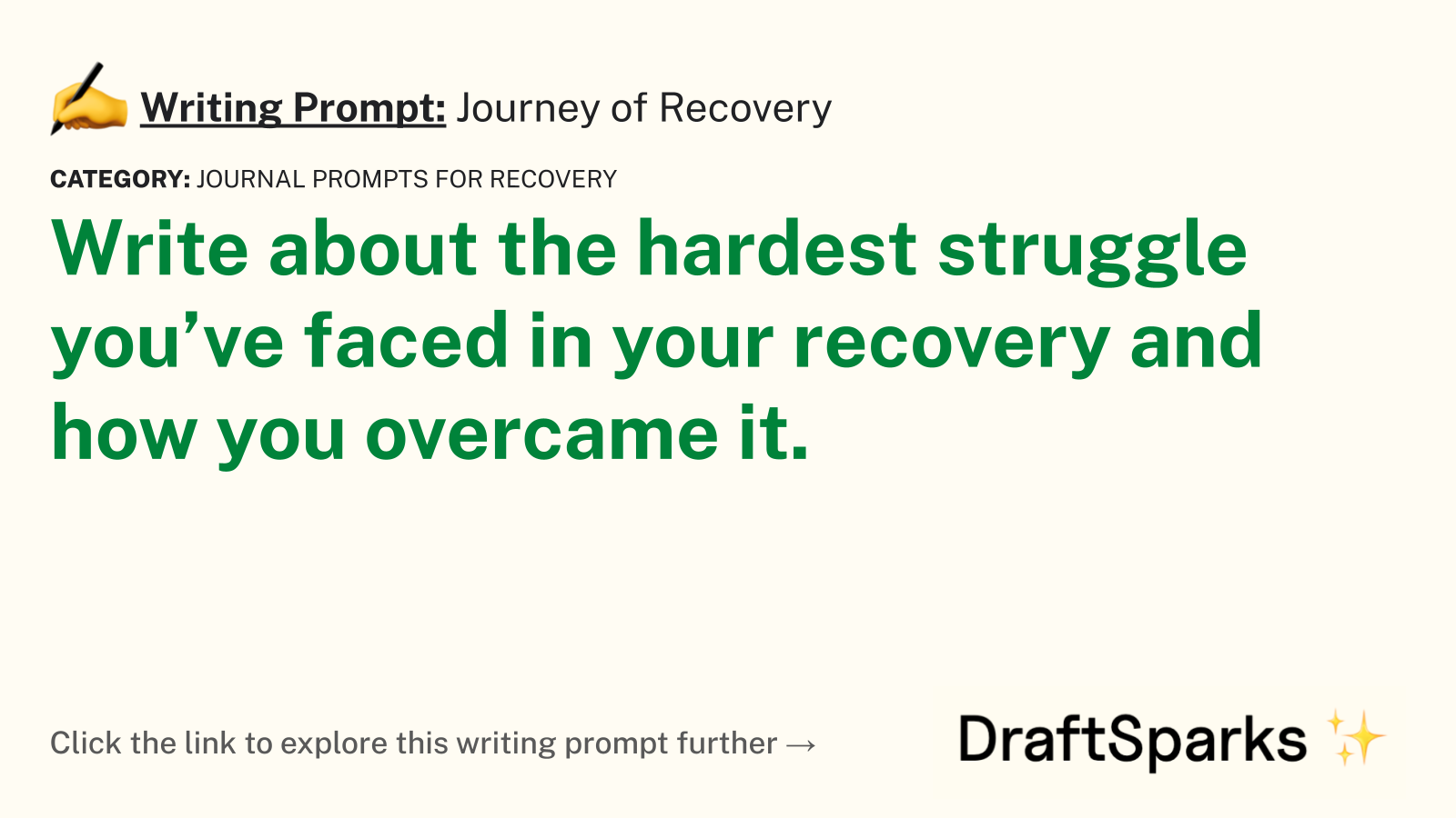 Journey of Recovery