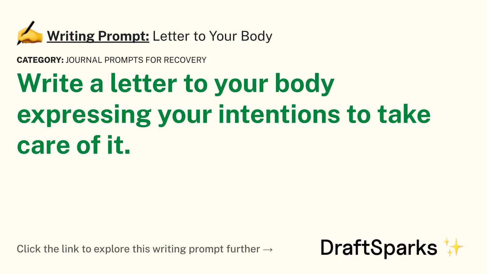 Letter to Your Body