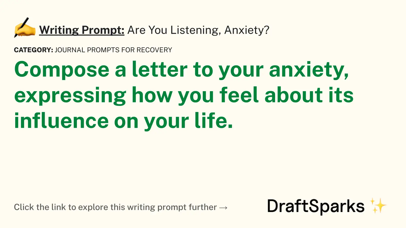 Are You Listening, Anxiety?