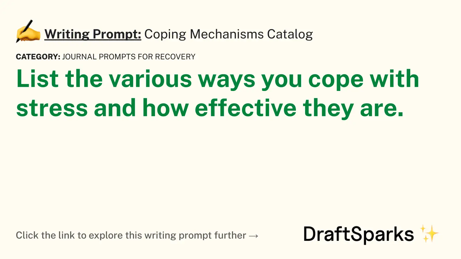Coping Mechanisms Catalog