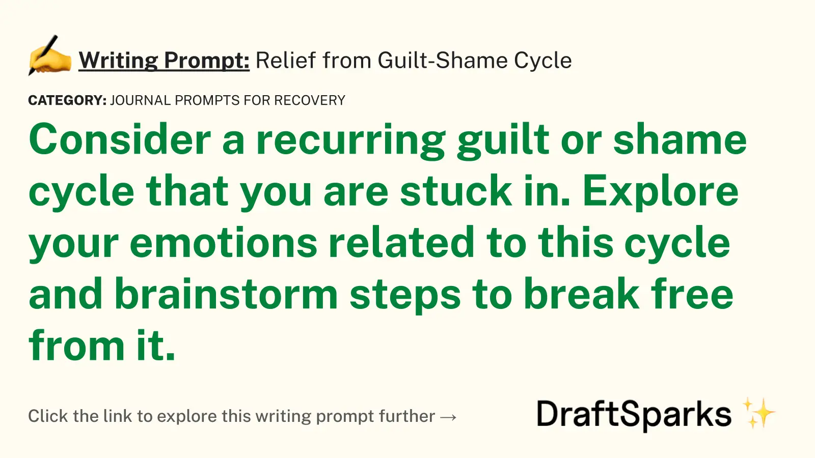 Relief from Guilt-Shame Cycle