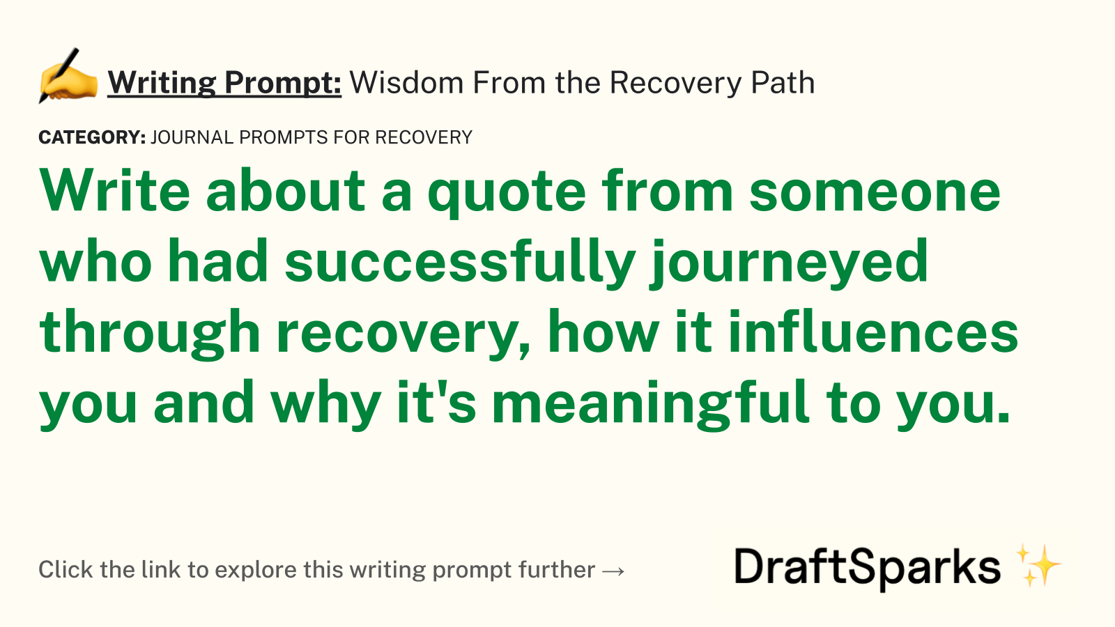 Wisdom From the Recovery Path