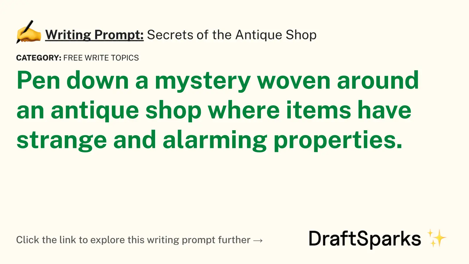 Secrets of the Antique Shop