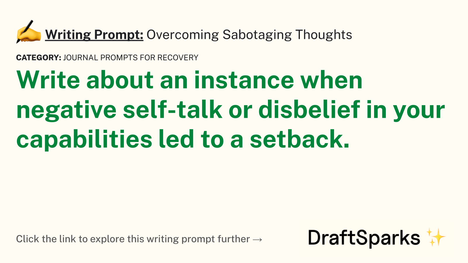 Overcoming Sabotaging Thoughts