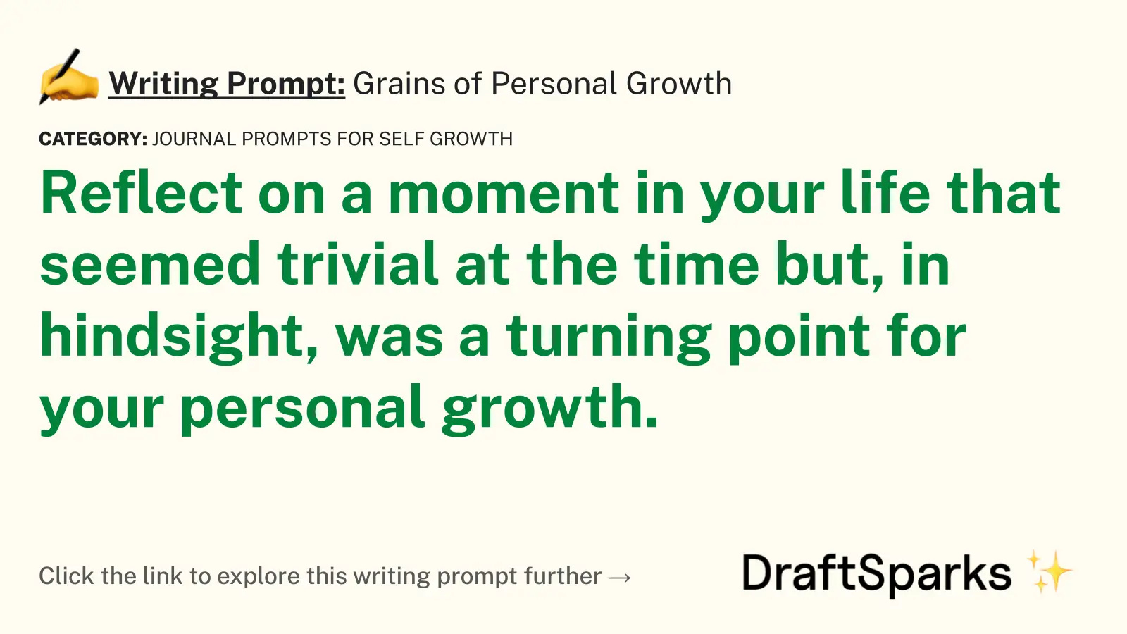 Grains of Personal Growth