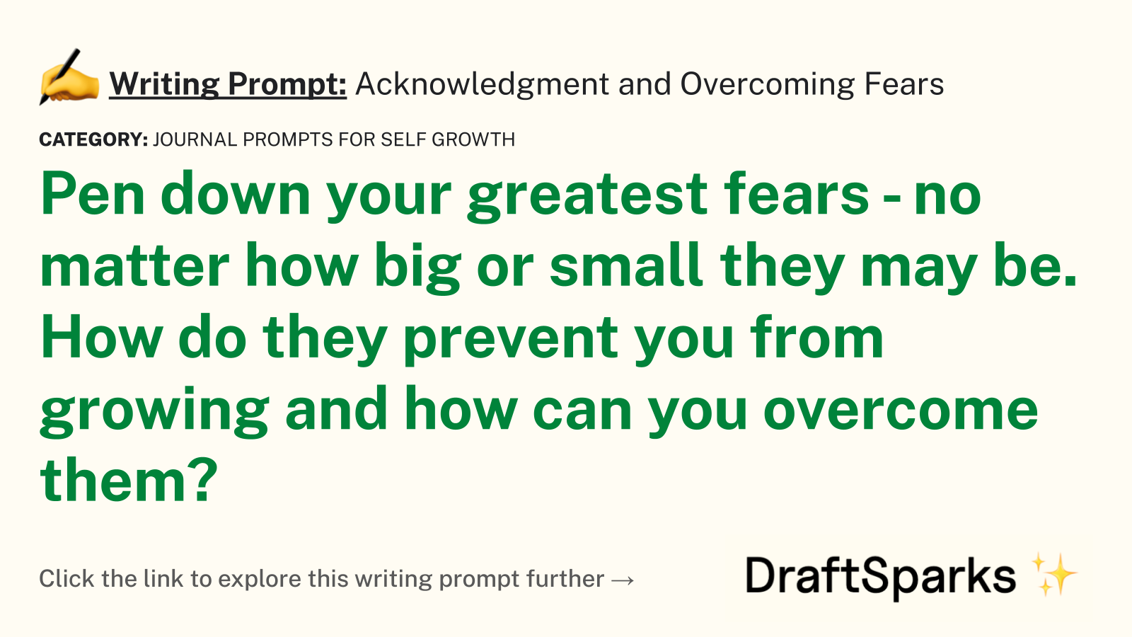 Acknowledgment and Overcoming Fears