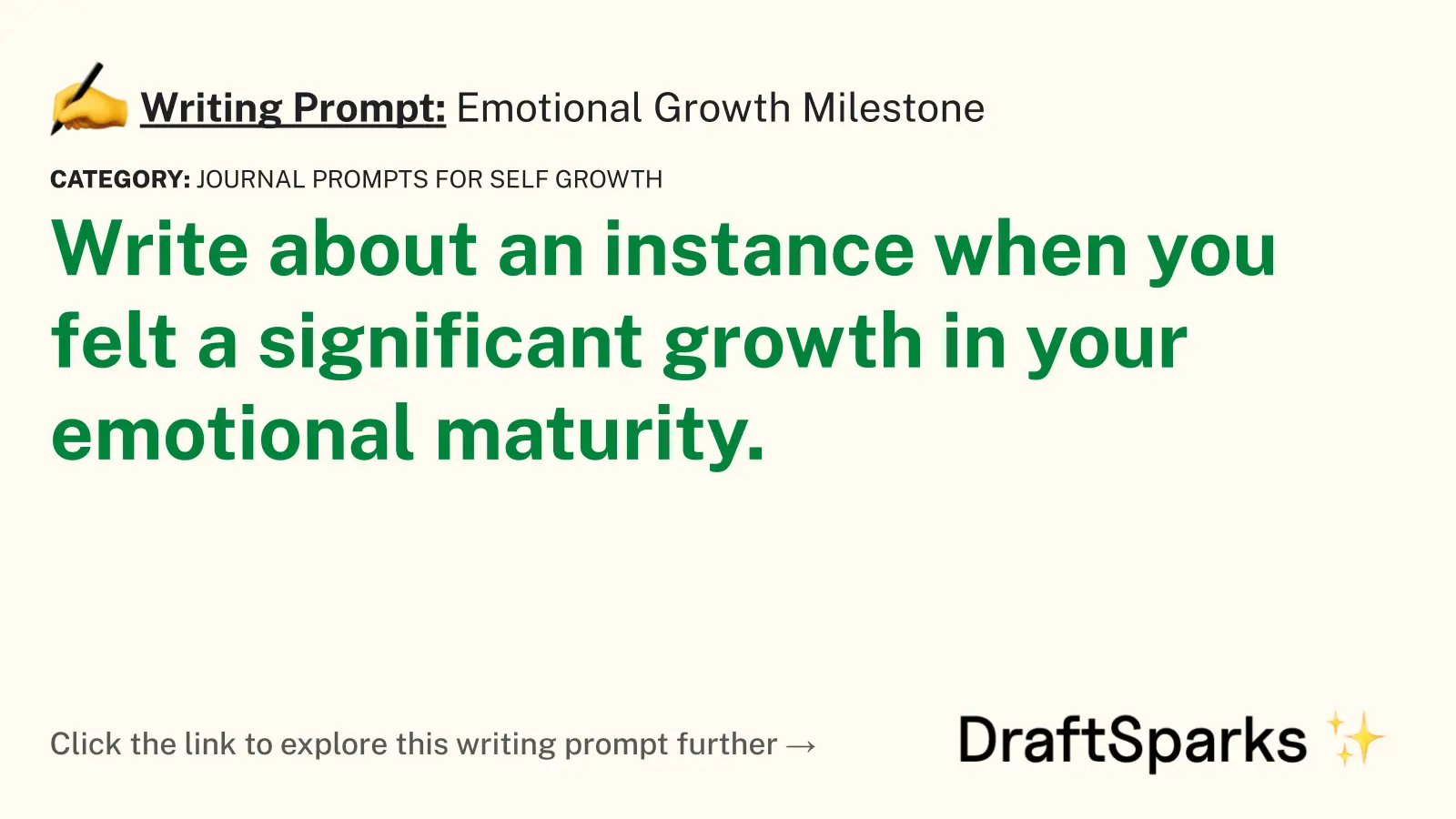Emotional Growth Milestone