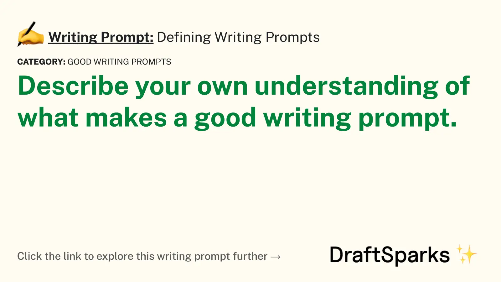 Defining Writing Prompts