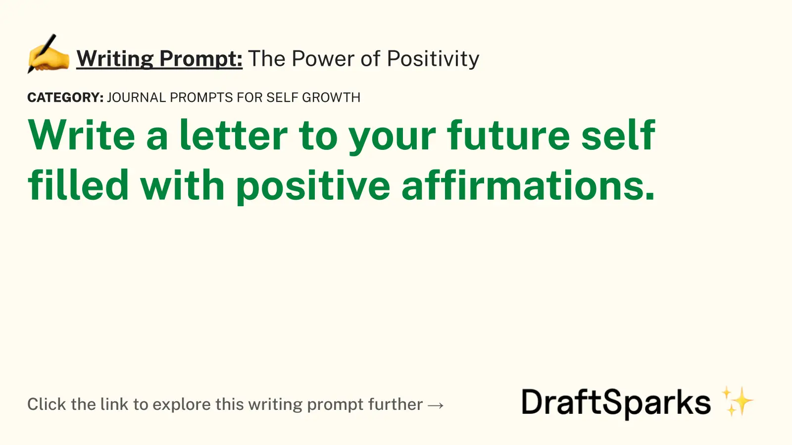 Writing Prompt: The Power of Positivity • DraftSparks