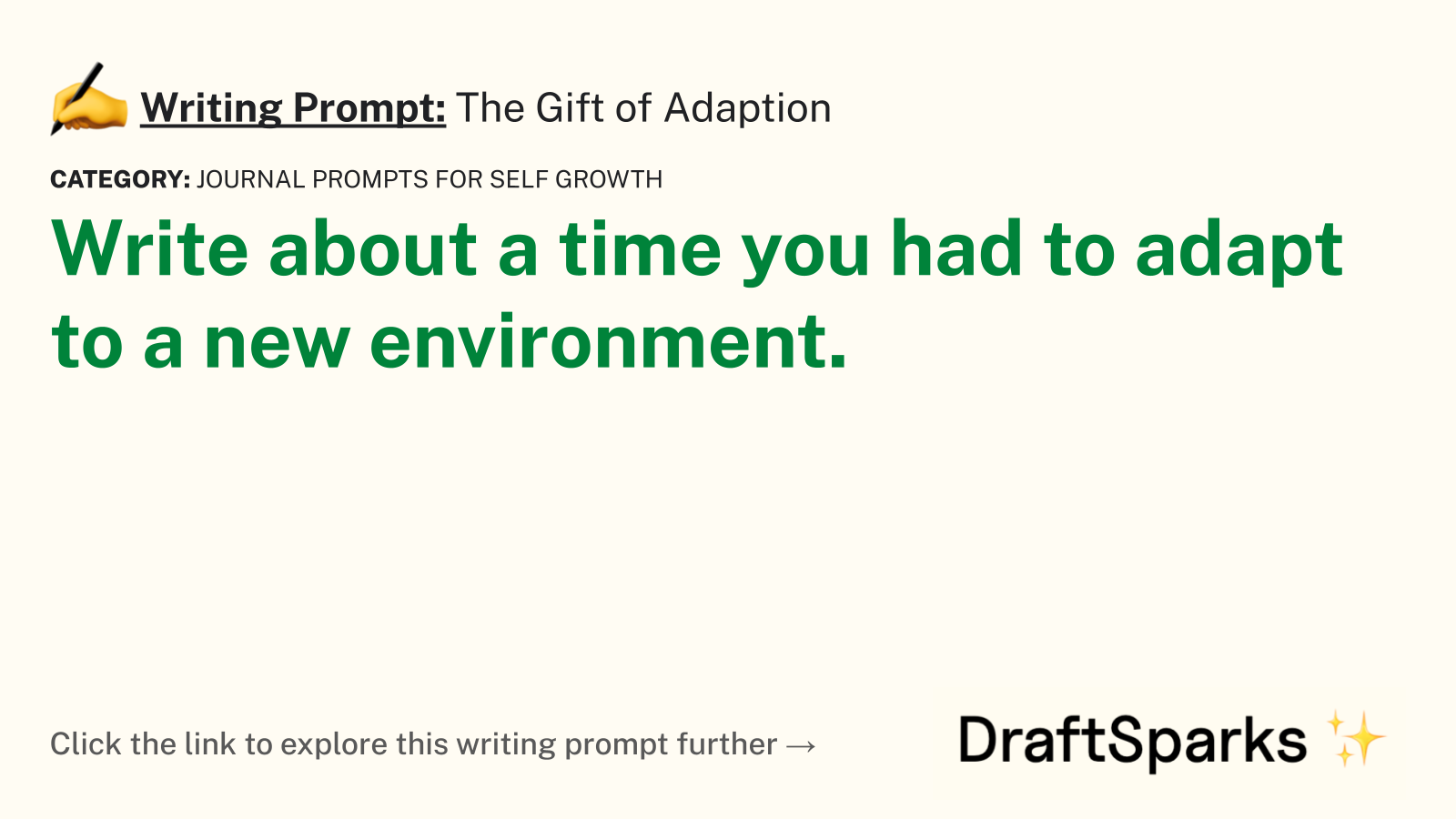 The Gift of Adaption