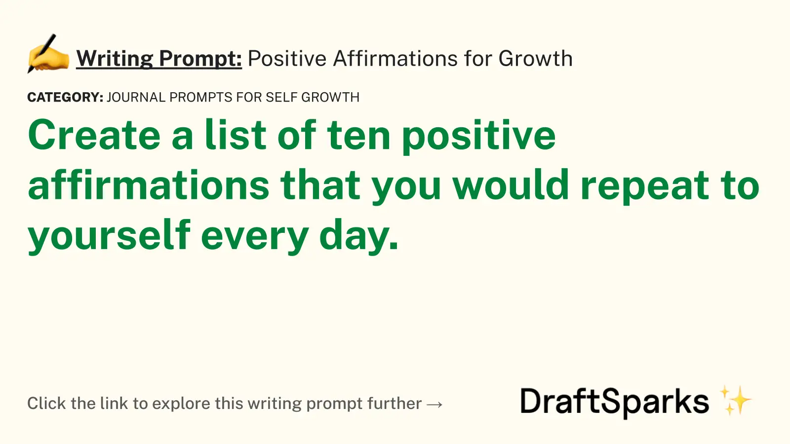 Positive Affirmations for Growth