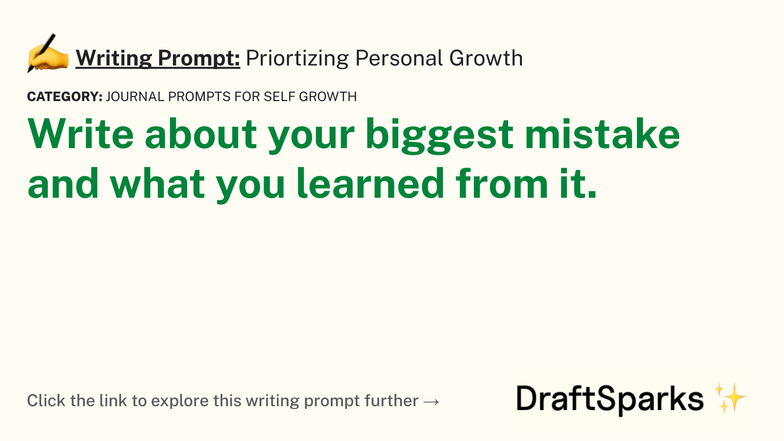 Priortizing Personal Growth
