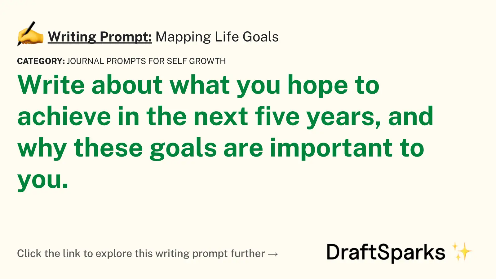Mapping Life Goals
