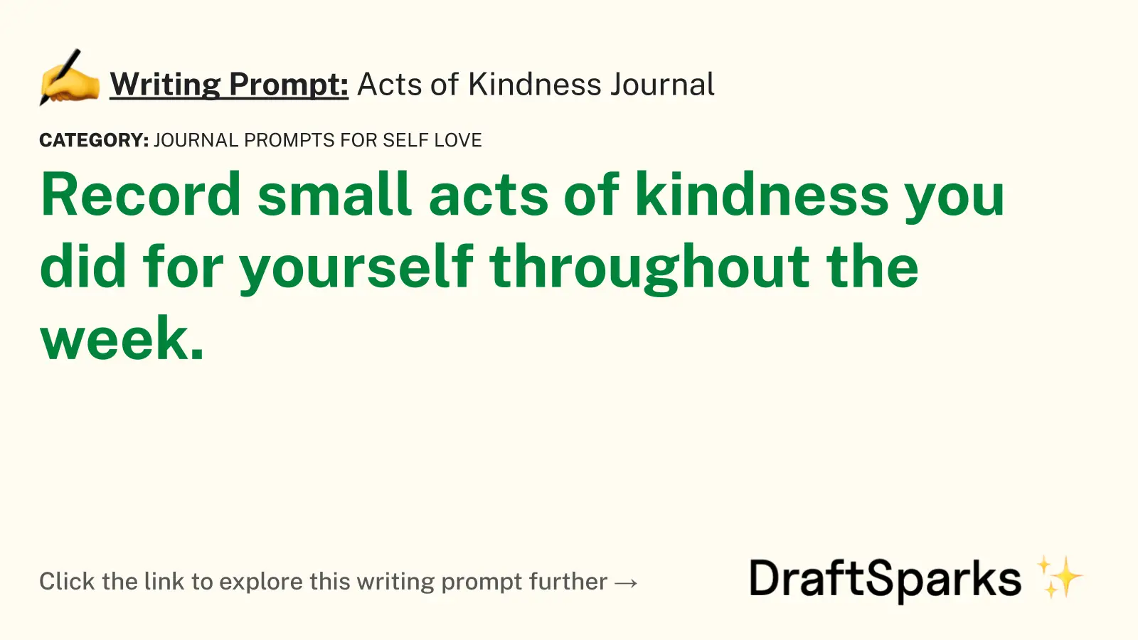 Acts of Kindness Journal