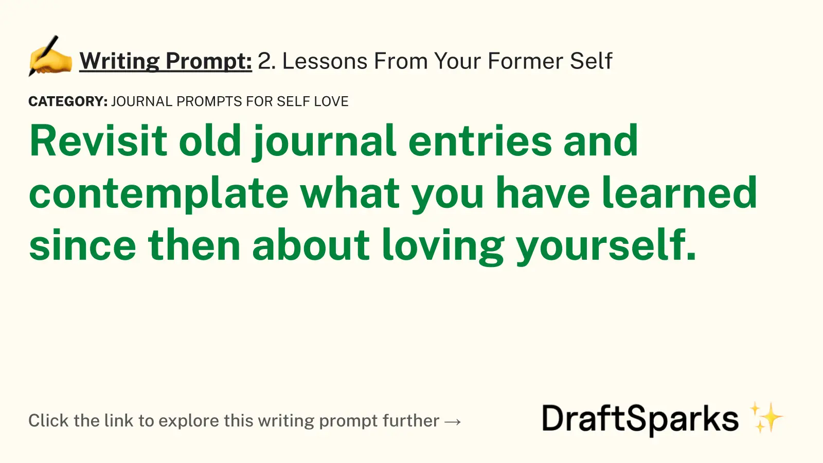 2. Lessons From Your Former Self