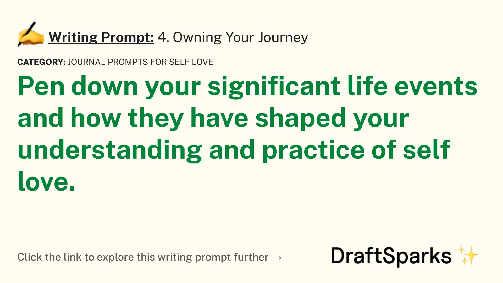 4. Owning Your Journey