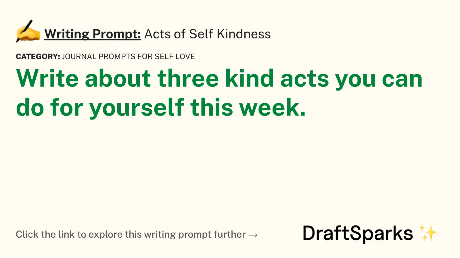 Acts of Self Kindness