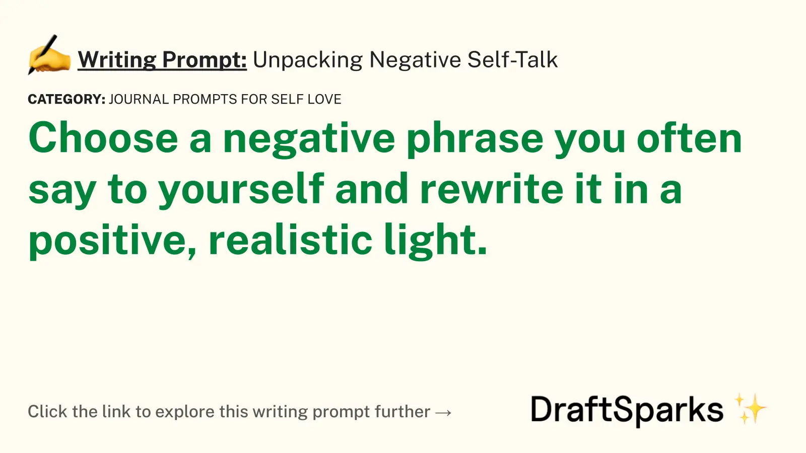 Unpacking Negative Self-Talk