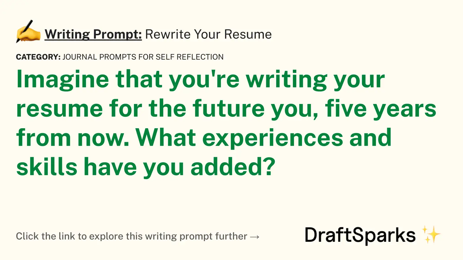 Rewrite Your Resume
