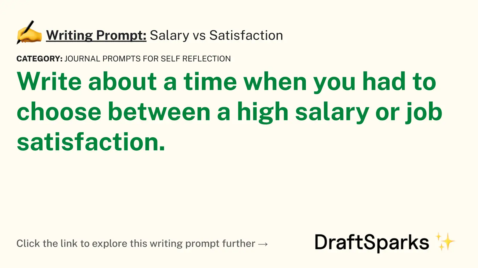 Salary vs Satisfaction