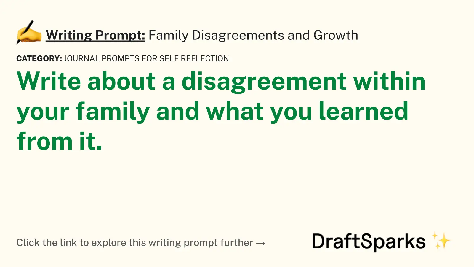 Family Disagreements and Growth