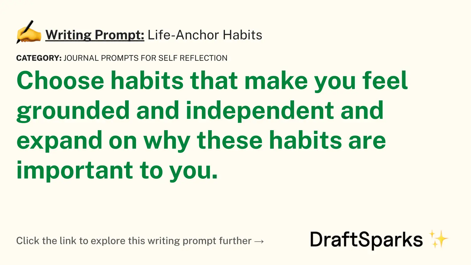 Life-Anchor Habits