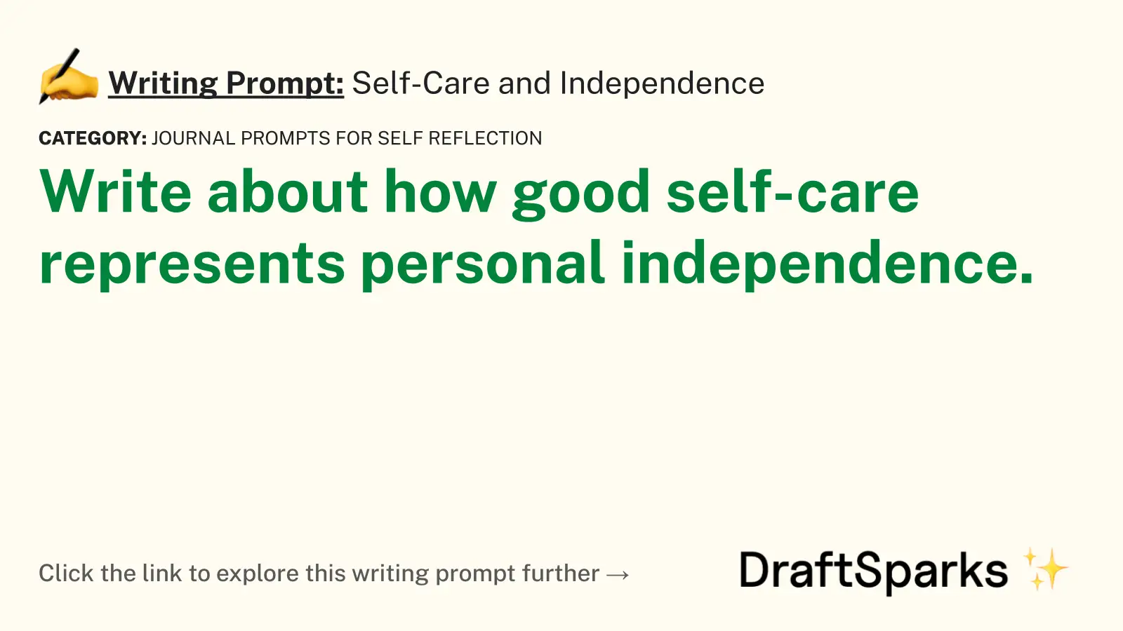 Self-Care and Independence