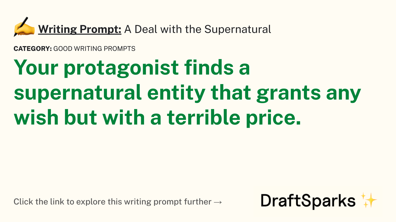 A Deal with the Supernatural