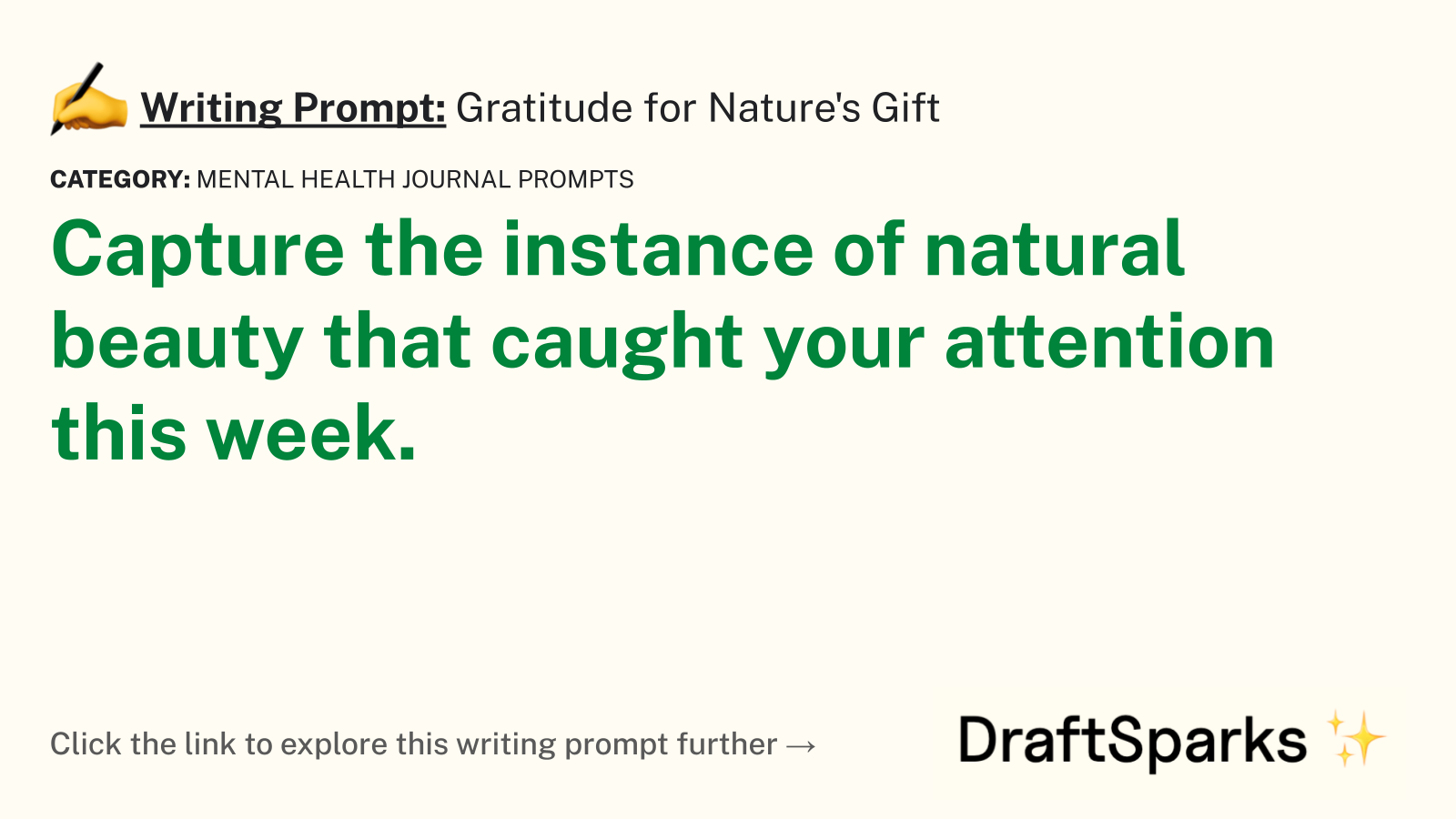Gratitude for Nature’s Gift