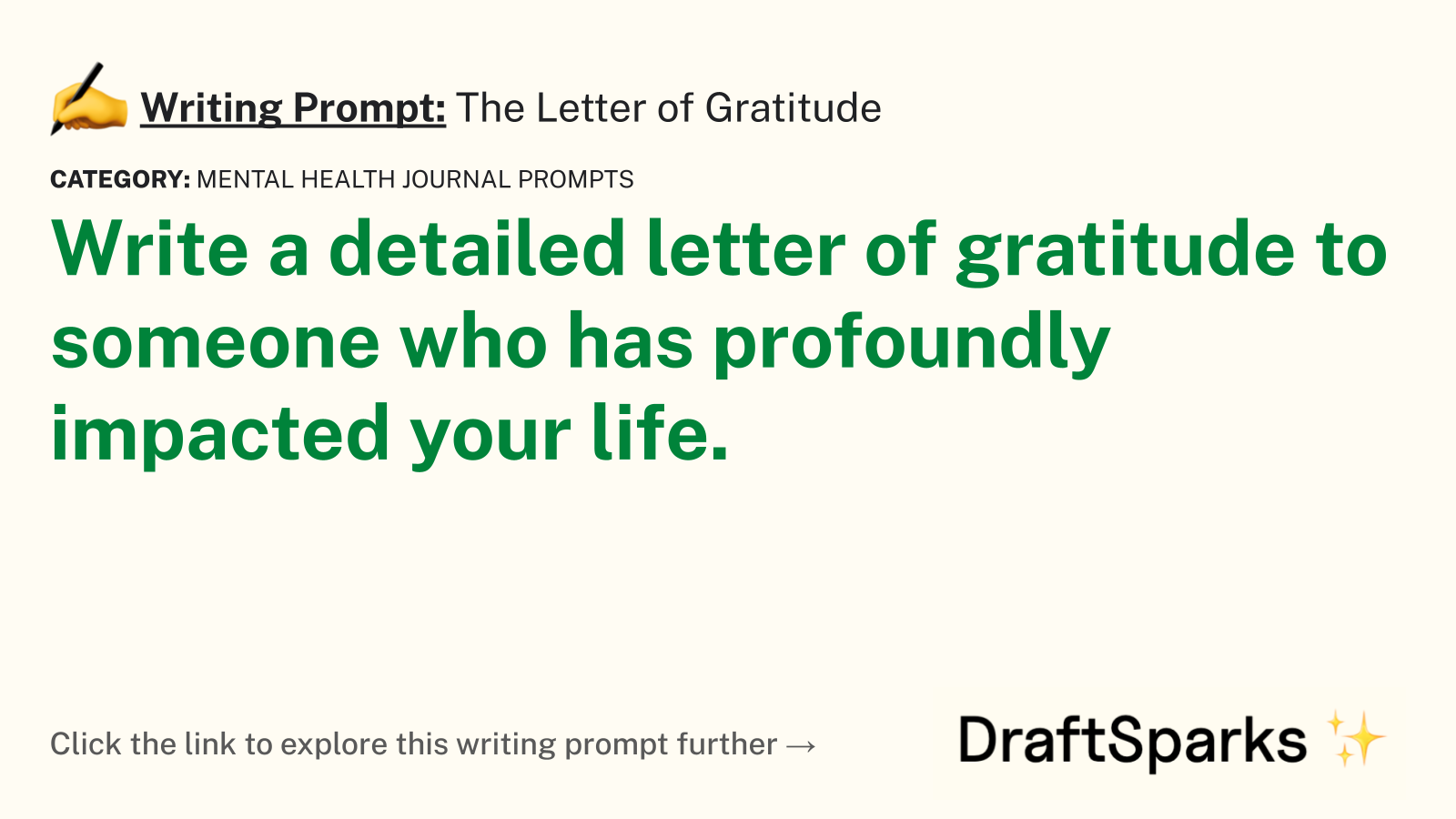The Letter of Gratitude