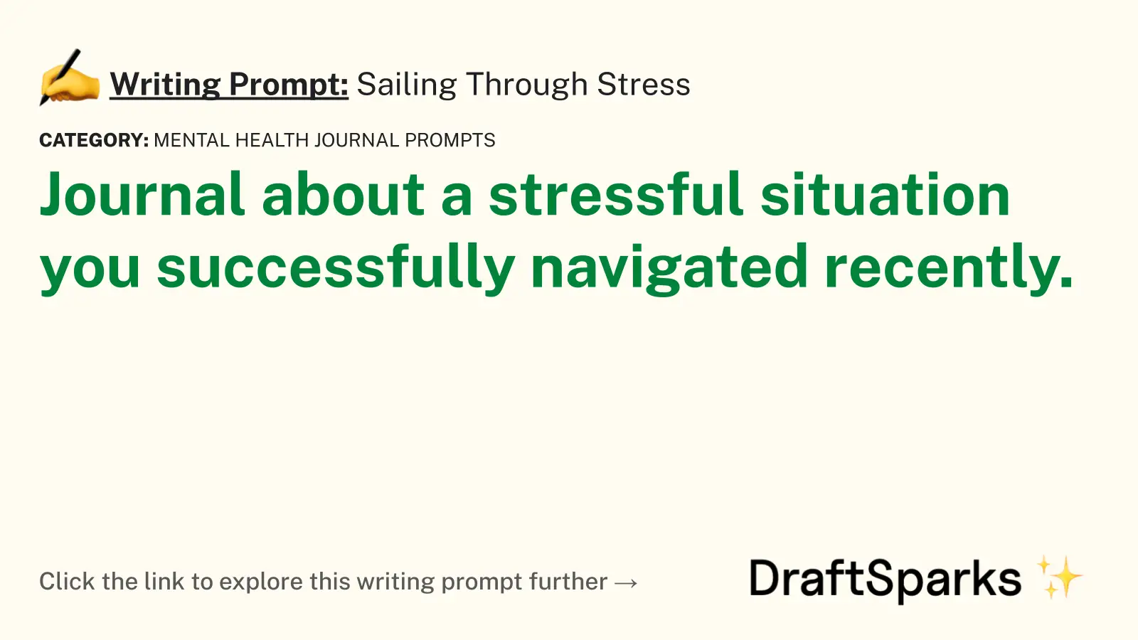 Sailing Through Stress