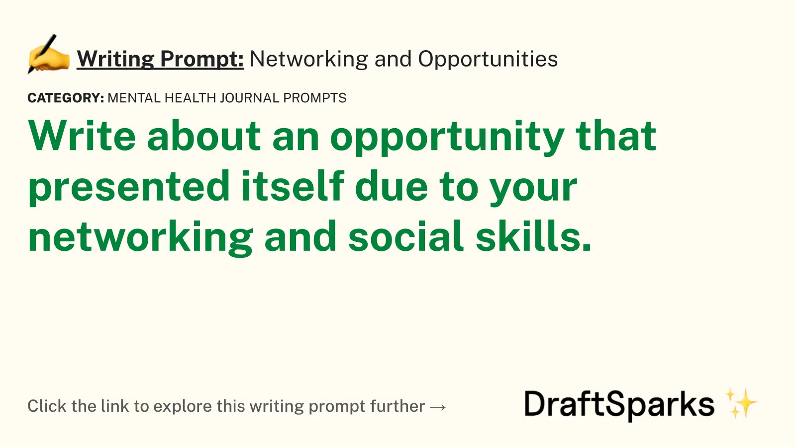 Networking and Opportunities
